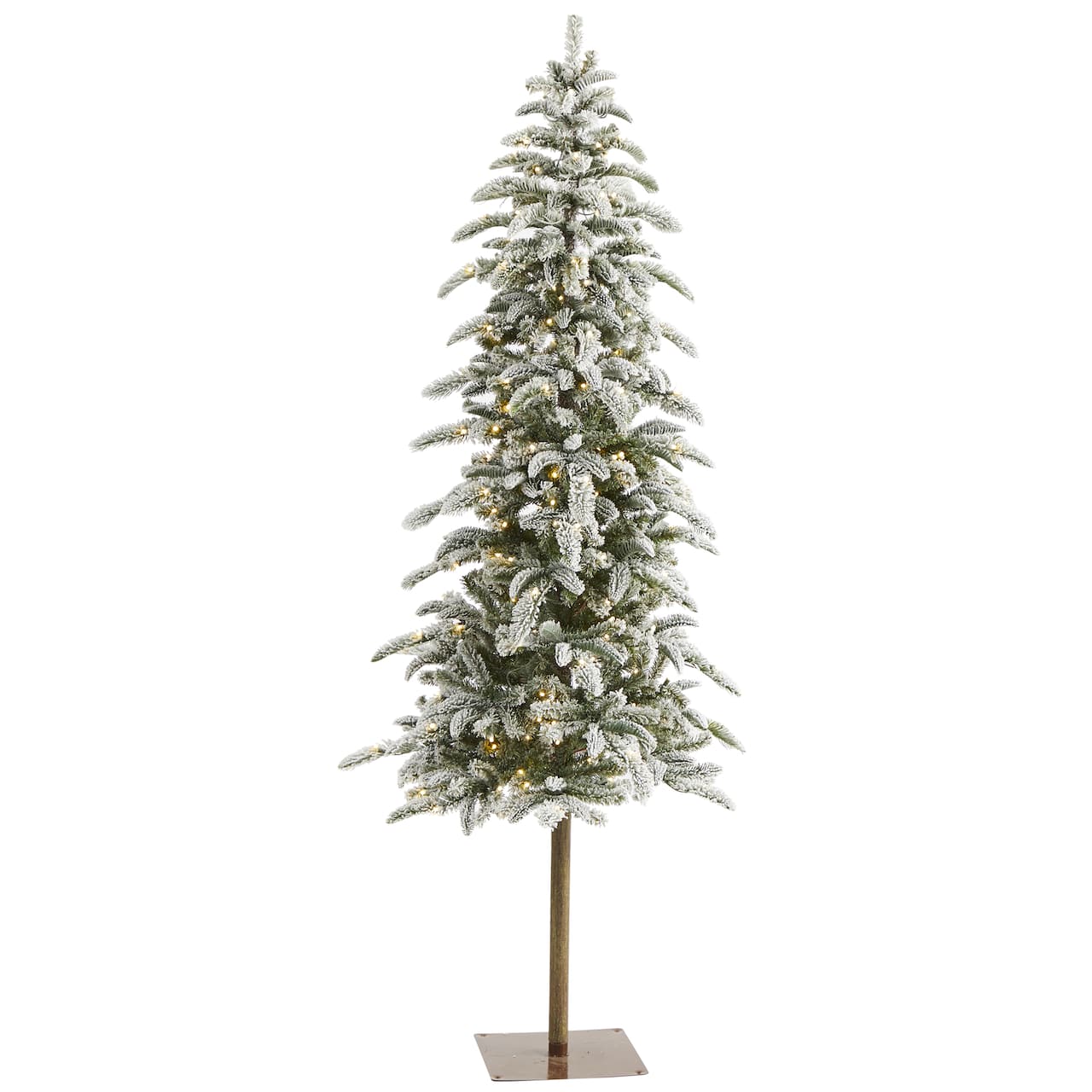 6.5ft. Pre-Lit Washington Alpine Artificial Christmas Tree, White Warm LED Lights